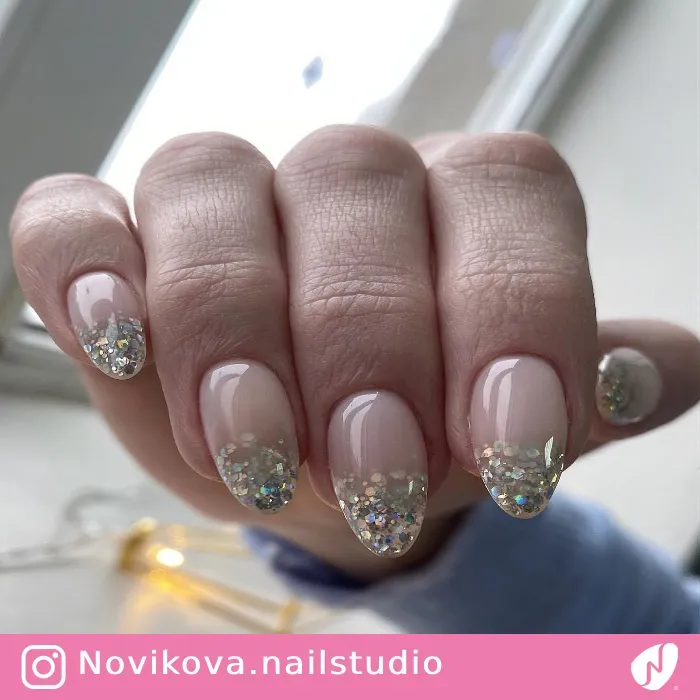 Glossy Confetti Ombre Nails